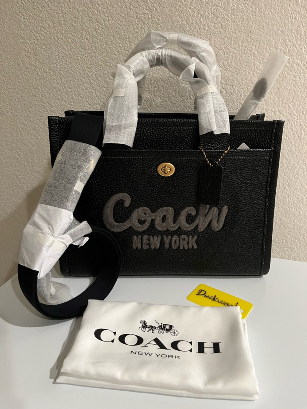 Coach Large Pebble Cargo Tote Bag NWT